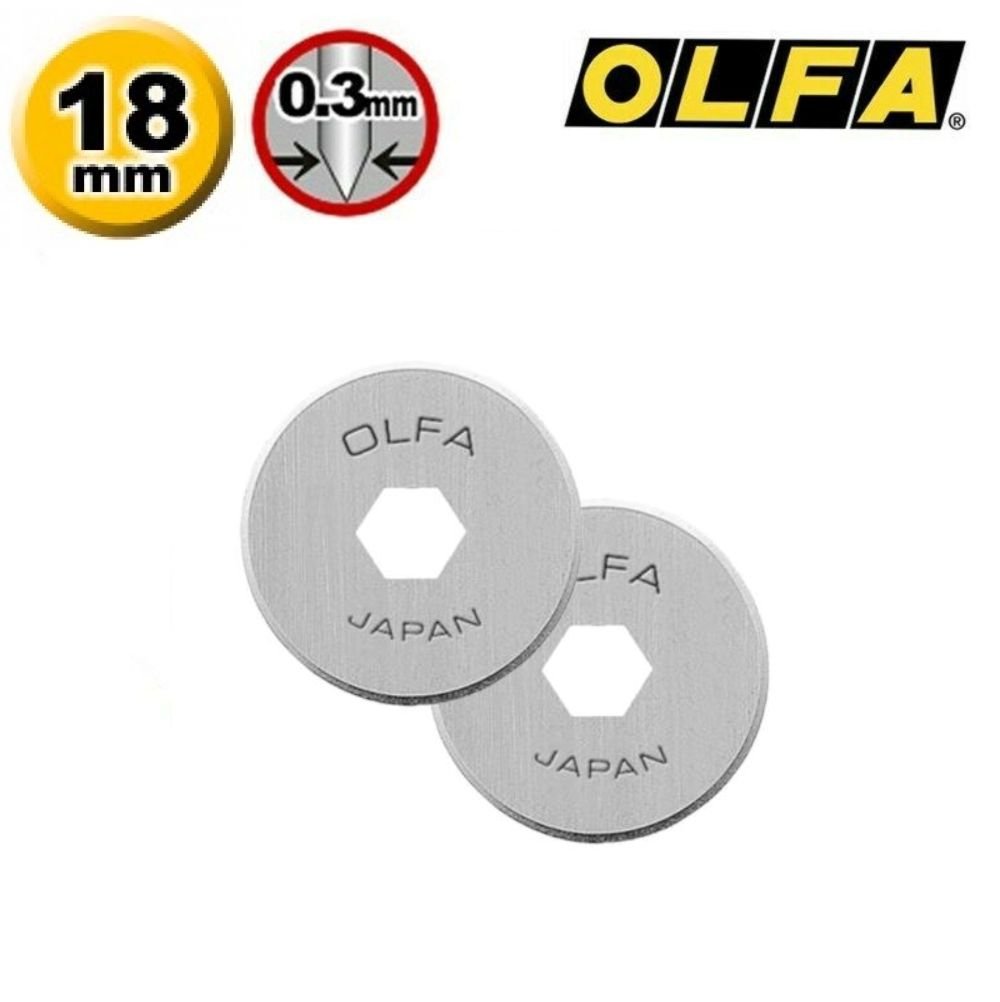 OLFA 18mm Replacement Blades 2 Pack + Safety Case OLFA 18mm Replacement Blades 2 Pack + Safety Case